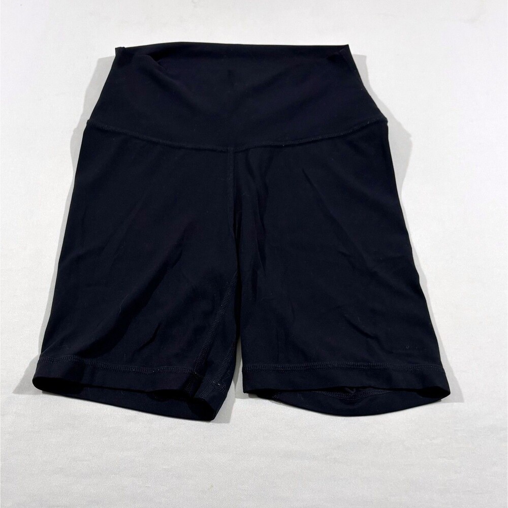 Quince Blue Ultra Soft Performance Bike Shorts Tights High Waist Yoga Gym Sz S